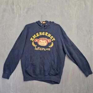 Emergency Intercom Hoodie M Monkey Podcast Black Pullover Discontinued H55 A5-15